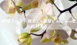 网址（url），域名，ip地址，dns，hosts之间的关系