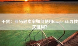 干货：亚马逊卖家如何使用Google Ads寻找关键词？