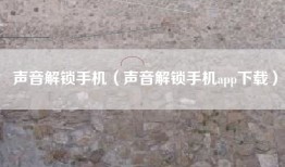 声音解锁手机（声音解锁手机app下载）