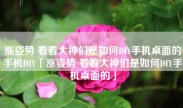 涨姿势 看看大神们是如何DIY手机桌面的手机DIY「涨姿势 看看大神们是如何DIY手机桌面的」
