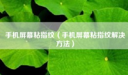 手机屏幕粘指纹（手机屏幕粘指纹解决方法）