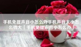 手机免提声音小怎么办手机声音太小怎么调大「手机免提声音小怎么办」