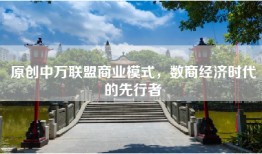 原创中万联盟商业模式，数商经济时代的先行者