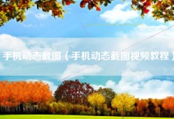 手机动态截图（手机动态截图视频教程）