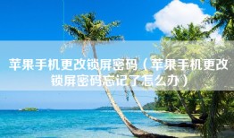 苹果手机更改锁屏密码（苹果手机更改锁屏密码忘记了怎么办）