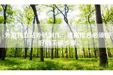 外贸独立站外链制作：提高排名必须做好的关键步骤