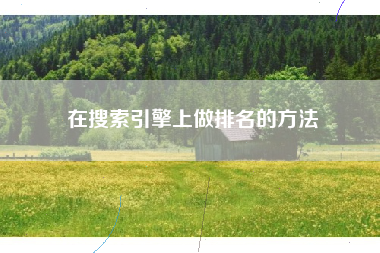 在搜索引擎上做排名的方法