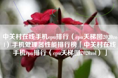 中关村在线手机cpu排行（cpu天梯图2020zol）手机处理器性能排行榜「中关村在线手机cpu排行（cpu天梯图2020zol）」