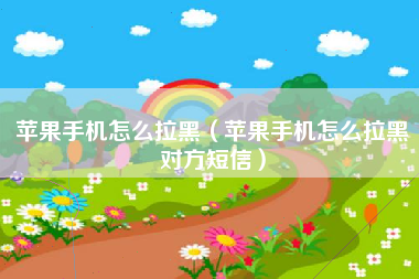 苹果手机怎么拉黑（苹果手机怎么拉黑对方短信）