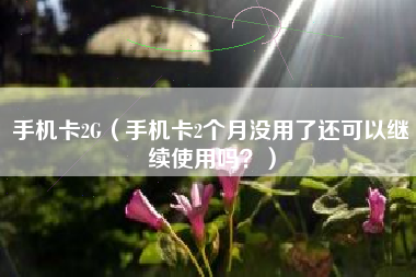手机卡2G（手机卡2个月没用了还可以继续使用吗？）
