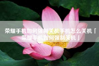 荣耀手机如何强制关机手机怎么关机「荣耀手机如何强制关机」